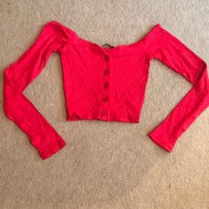 Fashion nova button up crop top